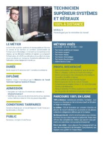 technicien supérieur système et réseaux - 100% en ligne