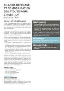 Fiche parcours Bilan de repérage et de mobilisation des atouts pour l’insertion