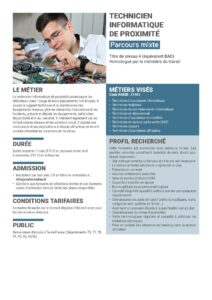 Fiche parcours Technicien informatique de proximité