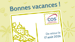 Carte postale du COS souhaitant de bonnes vacances